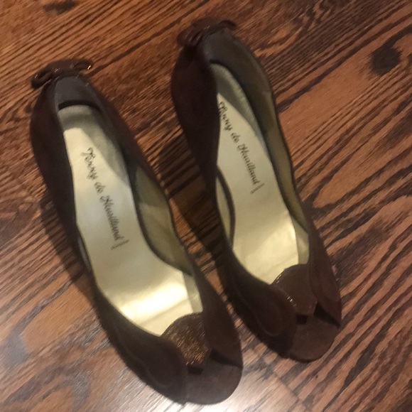 Terry de Havilland Brown Suede open toe heels - Picture 5 of 13